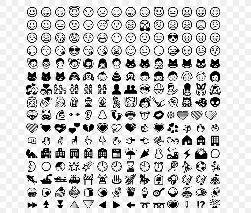 Emoji Emoticon Black And White Smiley Font, PNG, 704x695px, Emoji, Android Jelly Bean, Black And White, Emoticon, Monochrome Download Free