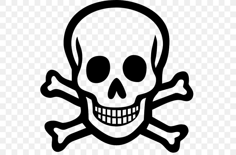Poison Symbol Skull And Crossbones Clip Art, PNG, 540x540px, Poison, Artwork, Black And White, Bone, Document Download Free