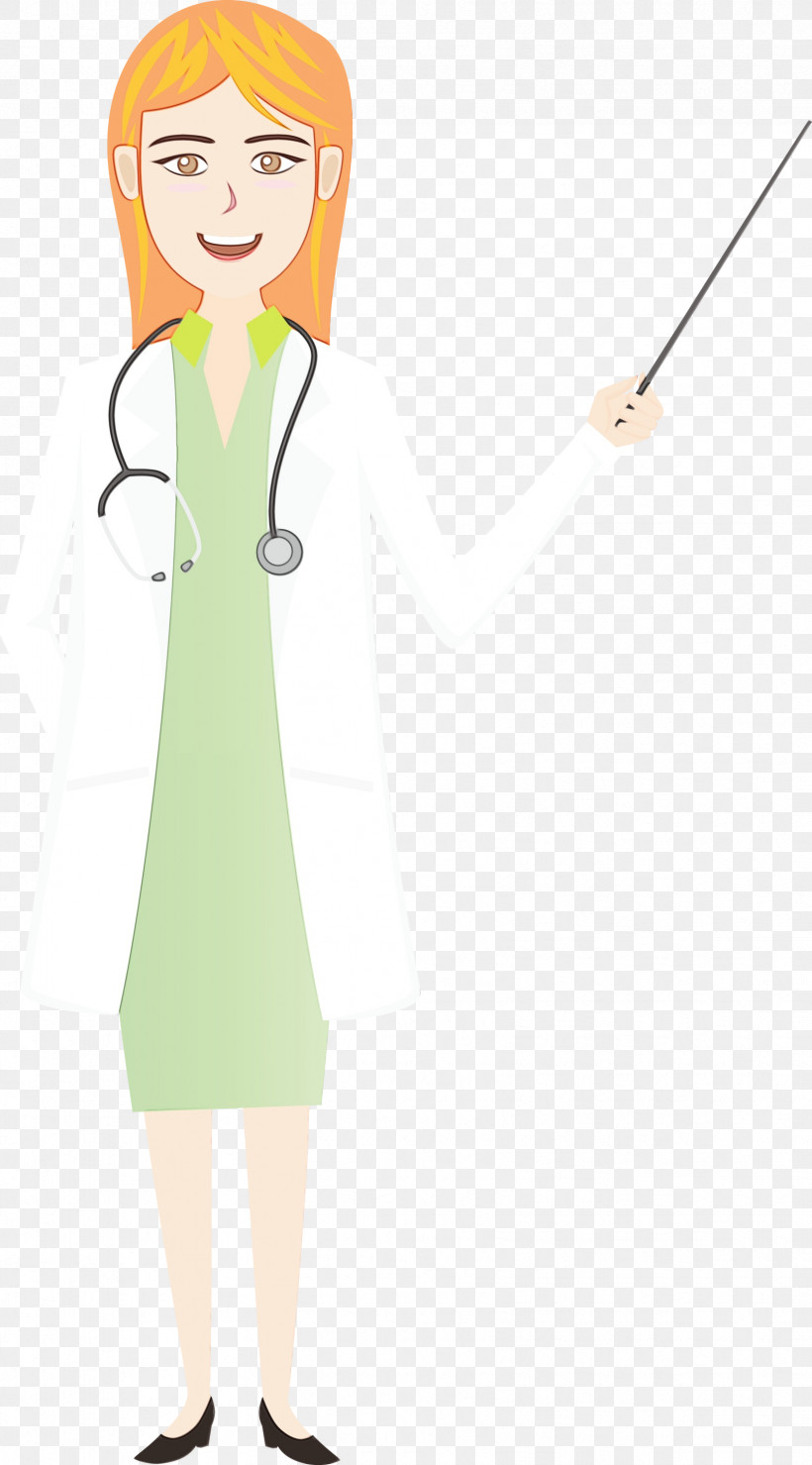 Stethoscope, PNG, 1663x3000px, Doctor Cartoon, Behavior, Character, Clothing, Dress Download Free