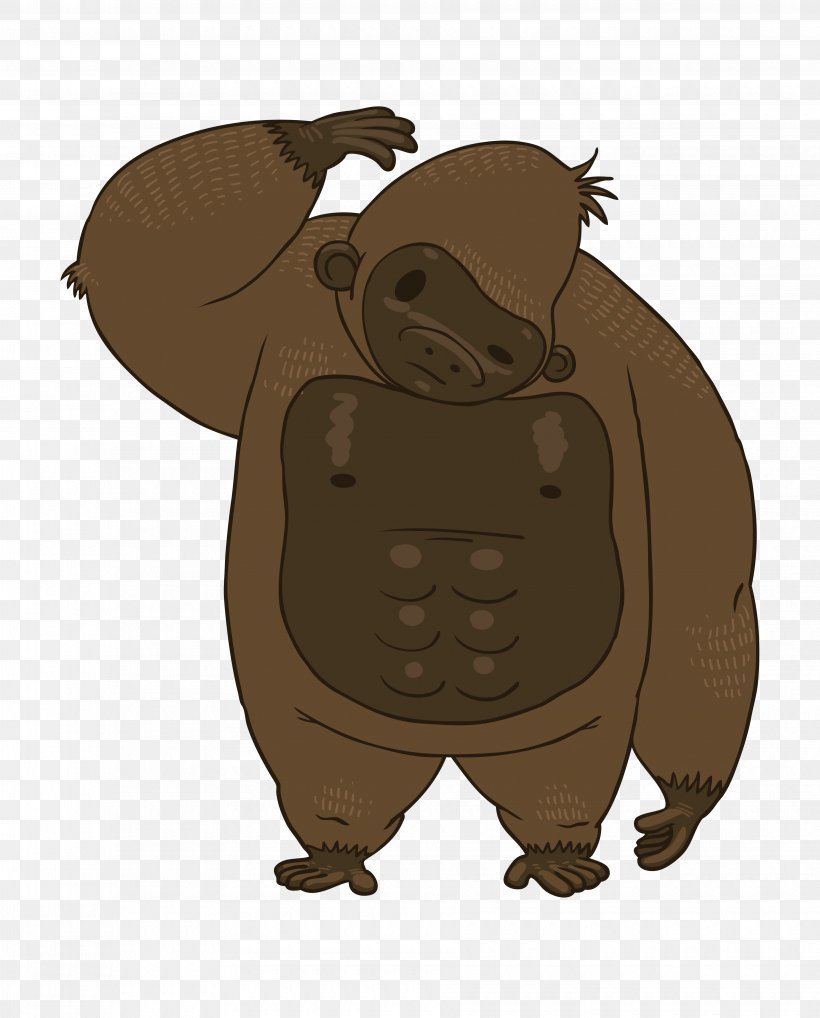 Gorilla Illustration Vector Graphics Euclidean Vector Clip Art, PNG, 3720x4622px, Gorilla, Art, Bear, Carnivoran, Cartoon Download Free