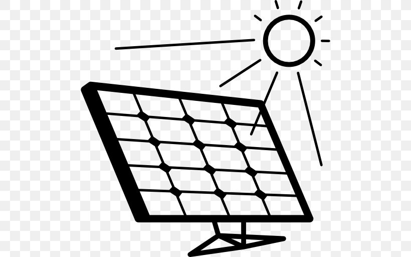Solar Energy Solar Power Solar Panels Photovoltaic Power Station, PNG, 512x512px, Solar Energy, Area, Black And White, Diagram, Energy Download Free