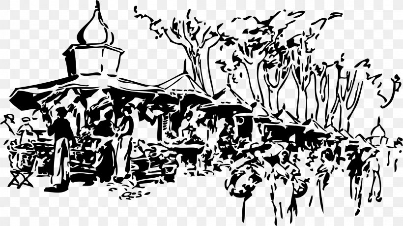 Download Clip Art, PNG, 2218x1244px, Market, Art, Artwork, Black And White, Cartoon Download Free