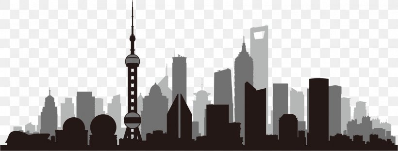 Shanghai Royalty-free Skyline, PNG, 1568x600px, Shanghai, Black And White, Building, City, Cityscape Download Free