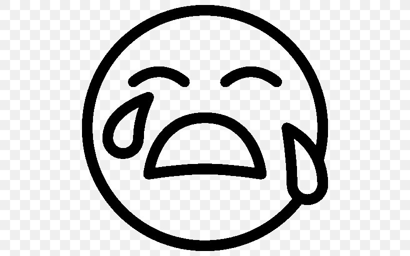 Emoticon Smiley, PNG, 512x512px, Emoticon, Area, Black And White, Crying, Face Download Free
