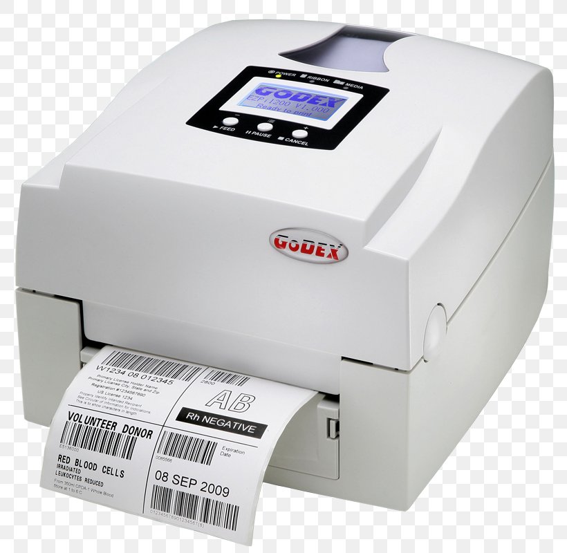 Barcode Printer Printing Barcode Printer Godex EZPi 1200, PNG, 800x800px, Printer, Barcode, Barcode Printer, Druk Termotransferowy, Electronic Device Download Free