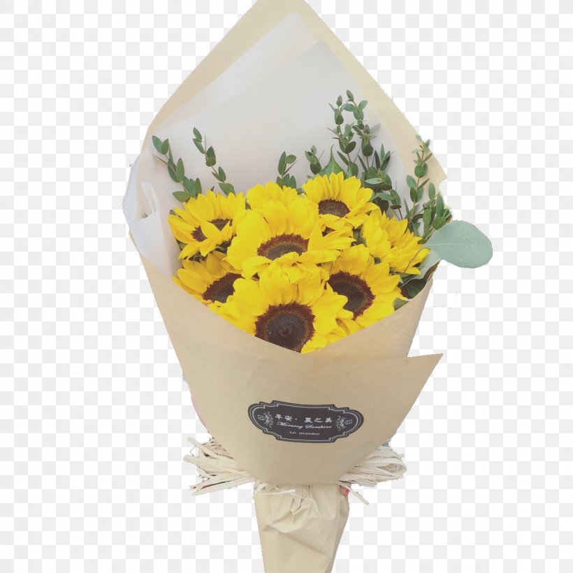 Flower Bouquet Floral Design Common Sunflower Yellow, PNG, 1200x1200px, Flower Bouquet, Common Sunflower, Cut Flowers, Designer, Floral Design Download Free