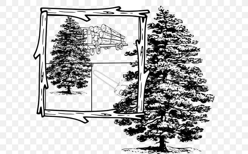 Lumberjack Skidder Logging Truck Clip Art, PNG, 600x512px, Lumberjack, Black And White, Blog, Branch, Christmas Tree Download Free