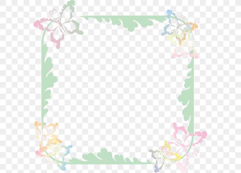 Butterfly Frame., PNG, 591x591px, Floral Design, Area, Border, Branch, Flora Download Free