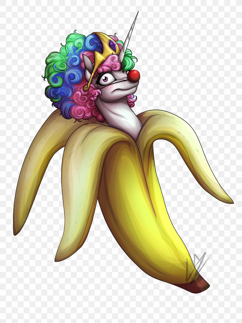 Princess Celestia Banana Clown Drawing, PNG, 3000x4000px, Princess Celestia, Artist, Banana, Blushing, Cartoon Download Free