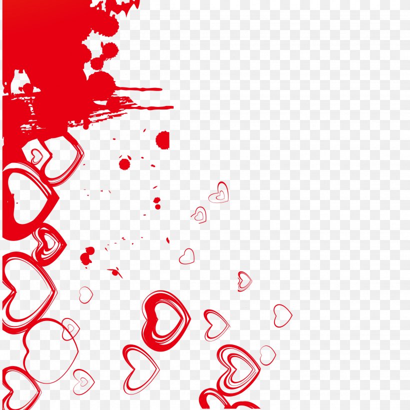 Red Ink Heart Background Vector Material, PNG, 2262x2262px, Ink, Brush, Concepteur, Heart, Pattern Download Free