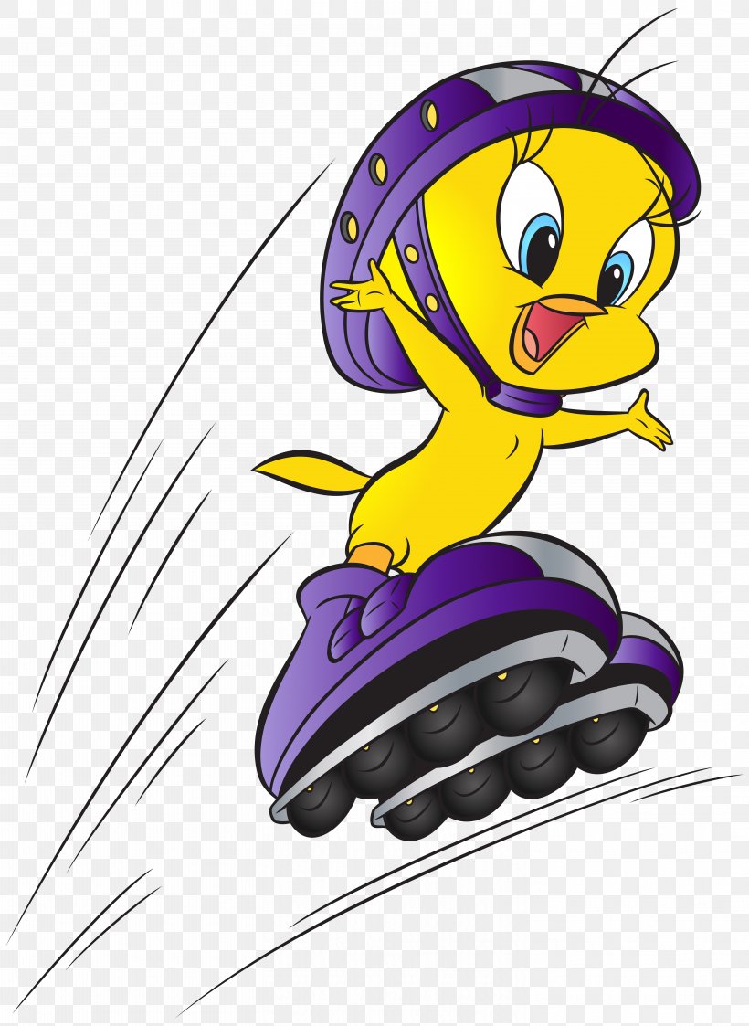 Tweety Bugs Bunny Cartoon Roller Skates Clip Art, PNG, 5839x8000px, Tweety, Animation, Art, Beak, Bird Download Free