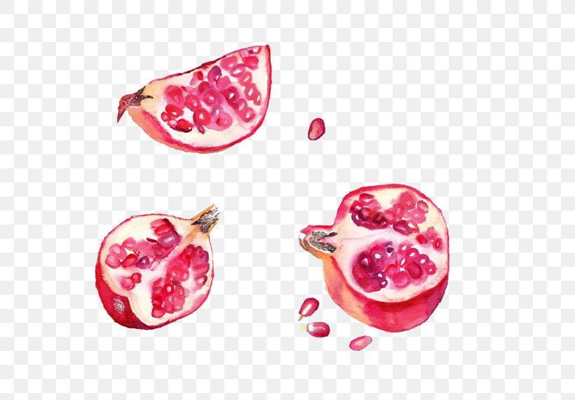 Pomegranate Strawberry Fruit Watercolor Painting, PNG, 665x570px, Pomegranate, Auglis, Food, Fruchtsaft, Fruit Download Free
