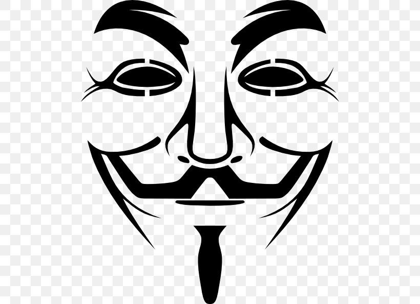 Guy Fawkes Mask Gunpowder Plot Clip Art, PNG, 504x595px, Guy Fawkes Mask, Anonymous, Art, Artwork, Black And White Download Free