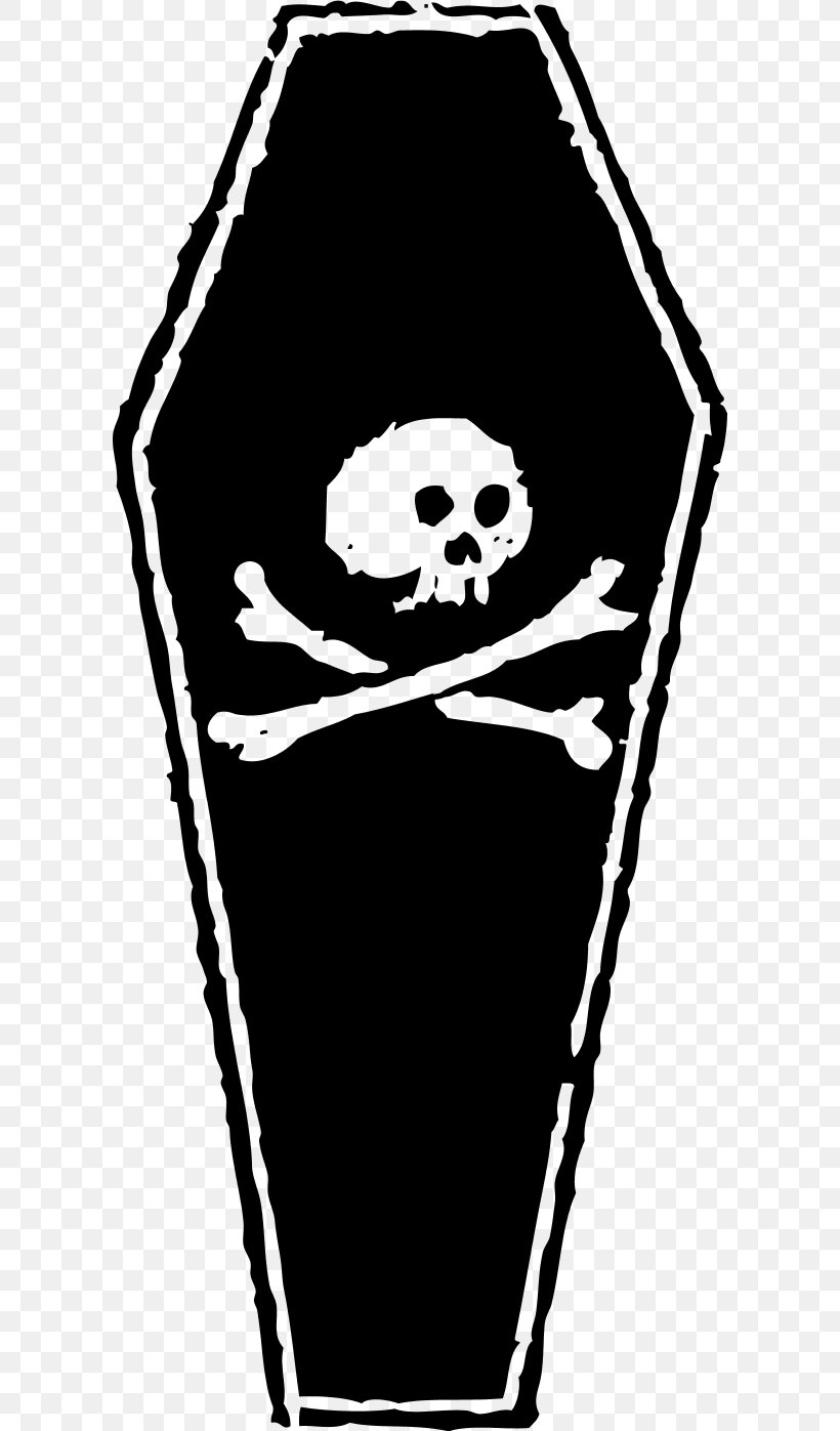 Coffin Royalty-free Clip Art, PNG, 600x1397px, Coffin, Art, Black, Black And White, Bone Download Free