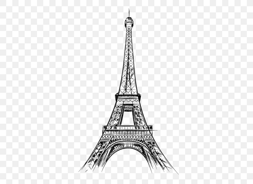 Eiffel Tower Drawing Vector Graphics Sketch Illustration, PNG, 598x595px, Eiffel Tower, Black And White, Drawing, Istock, Landmark Download Free