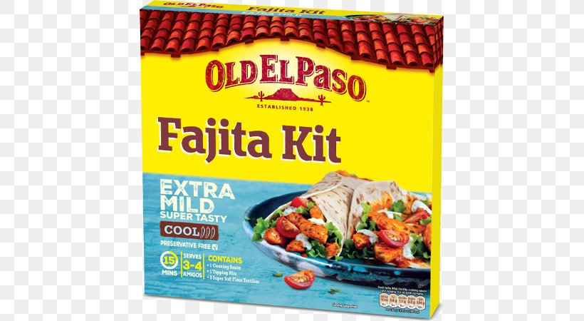 Old El Paso Fajita Dinner Kit Vegetarian Cuisine Food, PNG, 800x450px, Fajita, Bell Pepper, Condiment, Convenience Food, Cuisine Download Free
