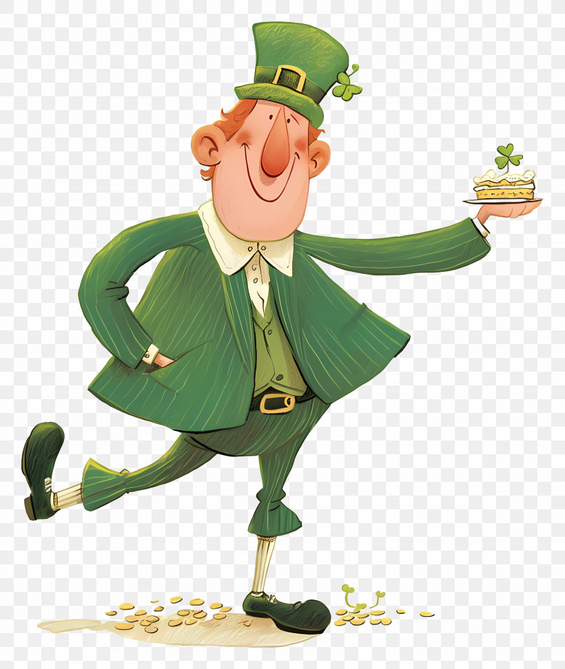 Irish Man Holding Coins - Green Leprechaun With Coins PNG