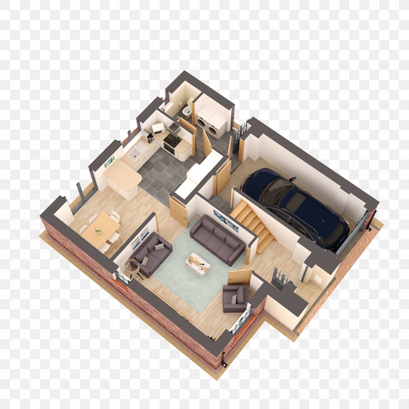 Open Plan House Floor Living Room Bedroom, PNG, 1024x1024px, Open Plan, Bedroom, Dining Room, Door, Electronic Component Download Free