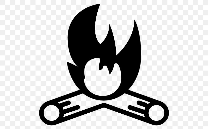 Black And White Artwork Symbol, PNG, 512x512px, Share Icon, Artwork, Black And White, Campfire, Camping Download Free