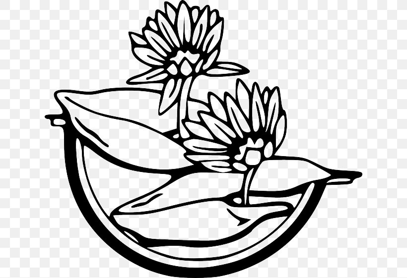 Water Lilies Egyptian Lotus Download Clip Art, PNG, 640x561px, Water Lilies, Art, Artwork, Black And White, Cut Flowers Download Free