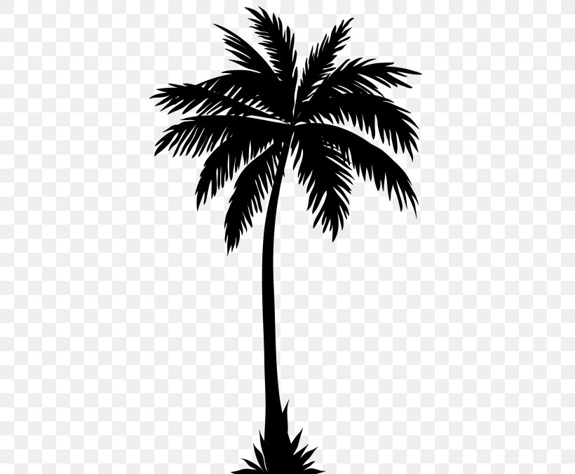 Palm Trees Clip Art Silhouette Coconut, PNG, 400x675px, Palm Trees, Arecales, Attalea Speciosa, Blackandwhite, Borassus Flabellifer Download Free