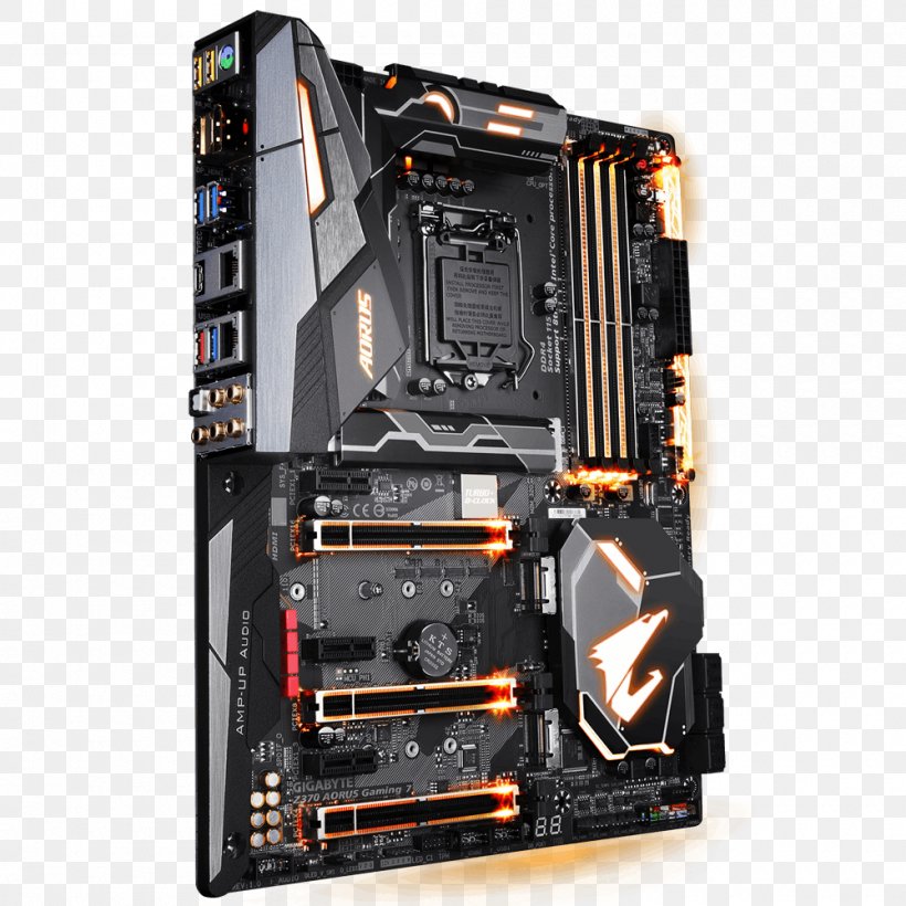 Intel LGA 1151 Motherboard Coffee Lake Gigabyte Technology, PNG, 1000x1000px, Intel, Atx, Central Processing Unit, Coffee Lake, Computer Download Free
