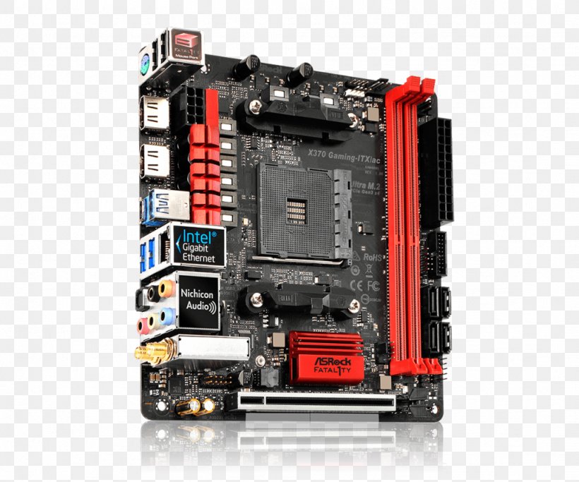 Socket AM4 Fatal1ty X370 Gaming-ITX/ac Mini-ITX ASRock Motherboard, PNG, 1024x853px, Socket Am4, Advanced Micro Devices, Asrock, Central Processing Unit, Chipset Download Free