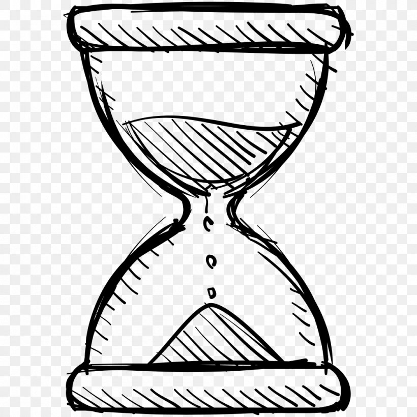Hourglass Drawing Clock, PNG, 1000x1000px, Hourglass, Artwork, Black And White, Chrome Web Store, Clock Download Free