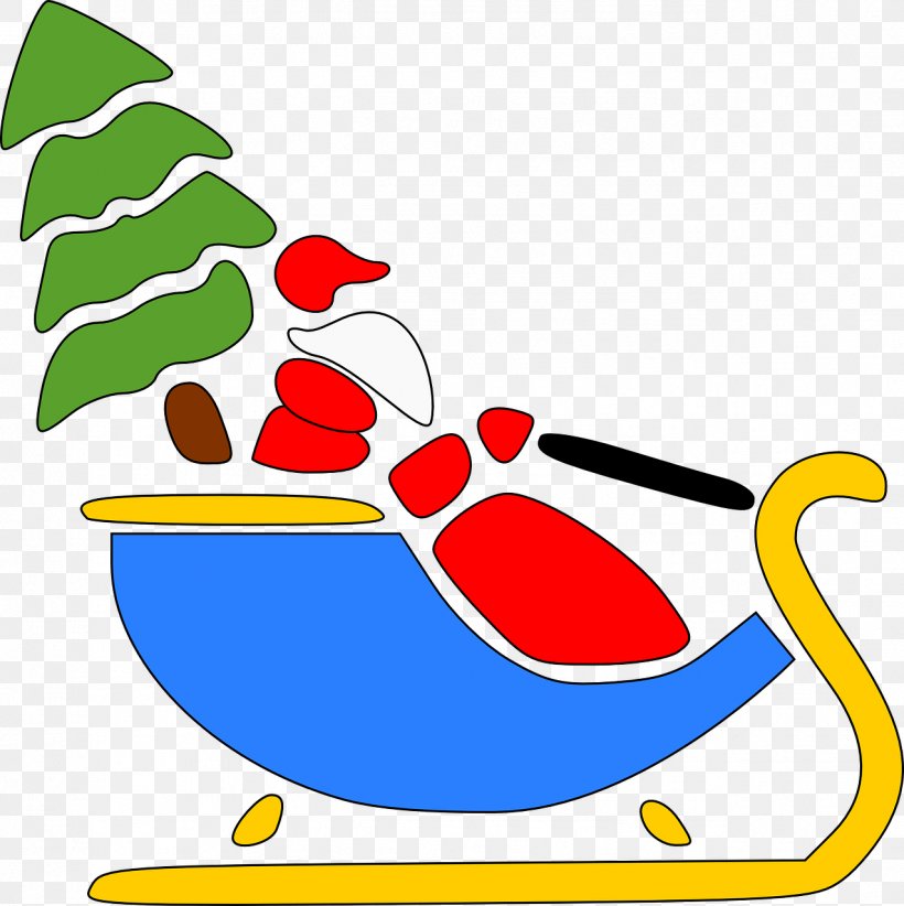 Santa Claus Reindeer Sled Christmas Clip Art, PNG, 1276x1280px, Santa Claus, Area, Artwork, Beak, Christmas Download Free