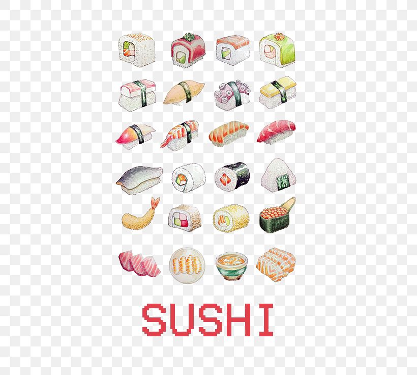 Sushi Japanese Cuisine Sashimi Ramen Drawing, PNG, 500x736px, Sushi, Art, Drawing, Fish, Food Download Free