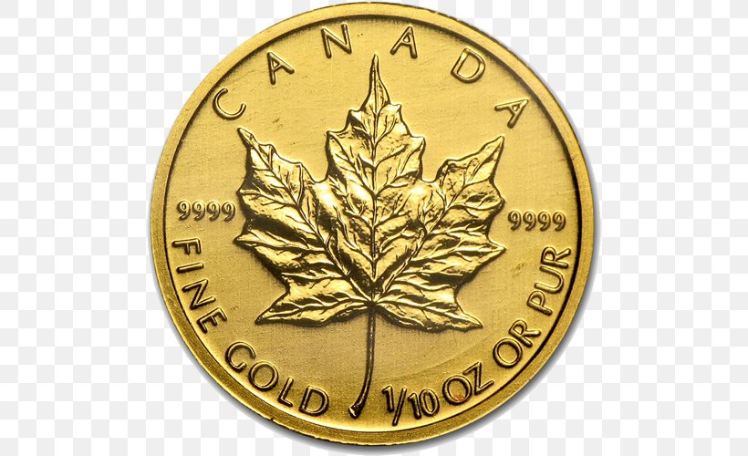 Canada Canadian Gold Maple Leaf Gold Coin Bullion, PNG, 500x500px, Canada, Bullion, Bullion Coin, Canadian Dollar, Canadian Gold Maple Leaf Download Free