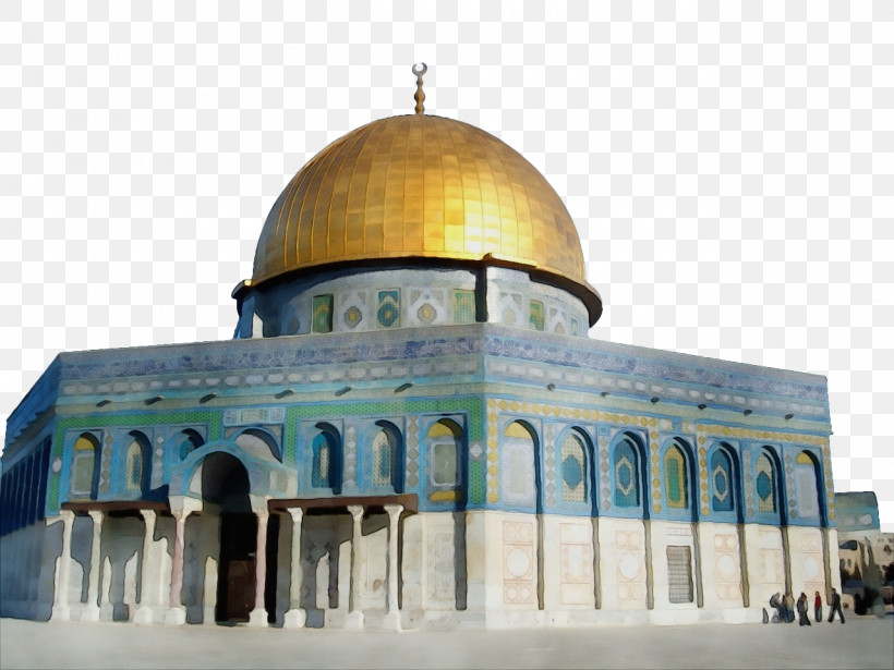 Dome Of The Rock Byzantine Architecture Dome Historic Site Khanqah, PNG, 1280x960px, Watercolor, Architecture, Byzantine Architecture, Byzantine Empire, Dome Download Free