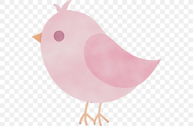 Pink Bird Clip Art Chicken, PNG, 550x537px, Watercolor, Bird, Chicken, Paint, Pink Download Free