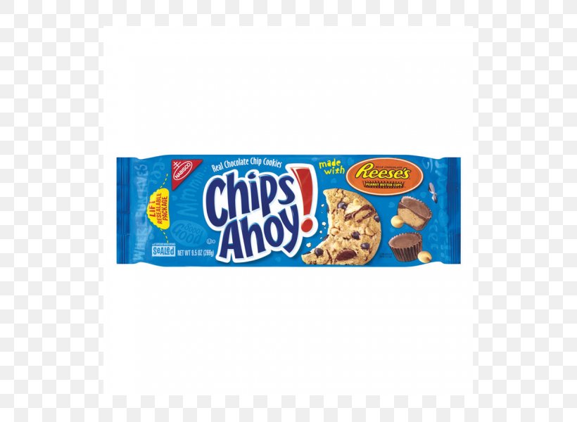 Chocolate Chip Cookie Reese's Peanut Butter Cups Chips Ahoy! Peanut Butter Cookie, PNG, 525x600px, Chocolate Chip Cookie, Biscuits, Breakfast Cereal, Chips Ahoy, Chocolate Download Free