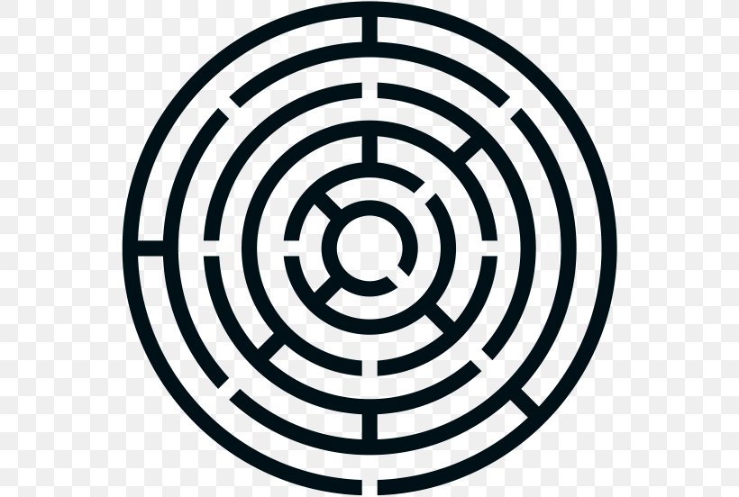 Circle Labyrinth Maze Clip Art, PNG, 552x552px, Labyrinth, Area, Black And White, Coloring Book, Disk Download Free