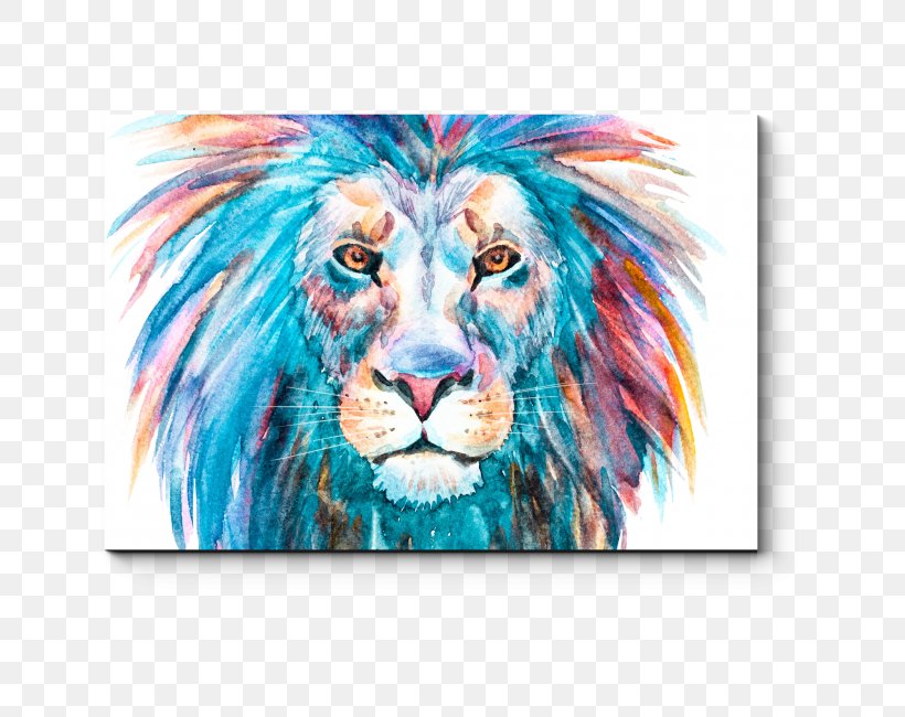 Lion Watercolor Painting, PNG, 650x650px, Lion, Art, Big Cats, Canvas, Canvas Print Download Free