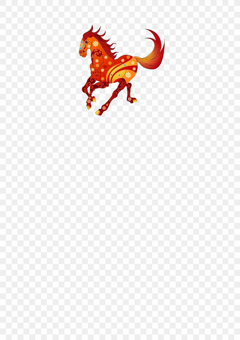 Horse Papercutting Illustration, PNG, 3508x4961px, Horse, Chicken, Chinese New Year, Fictional Character, Papercutting Download Free
