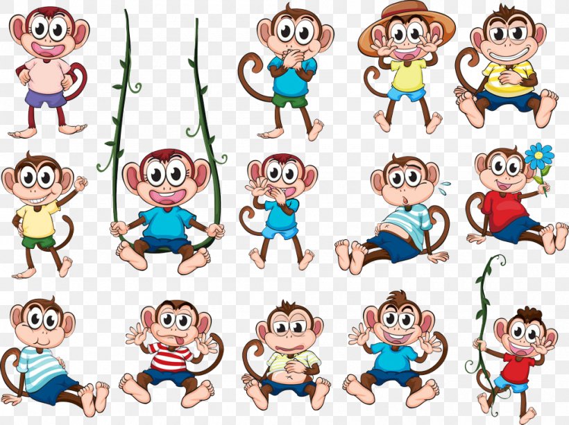 Monkey Royalty-free Clip Art, PNG, 1000x748px, Monkey, Area, Art, Cartoon, Drawing Download Free