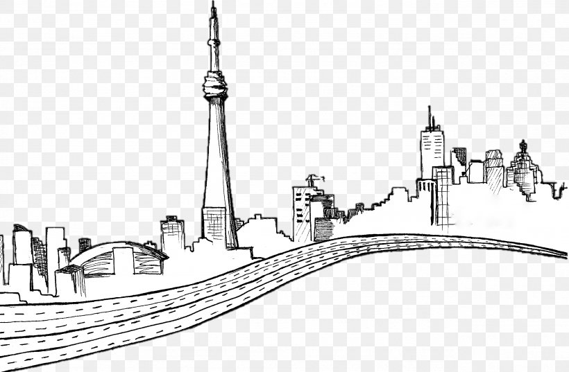 Line Art Skyline Drawing Toronto Training Board Architecture, PNG, 2563x1680px, Line Art, Architecture, Art, Artwork, Black And White Download Free