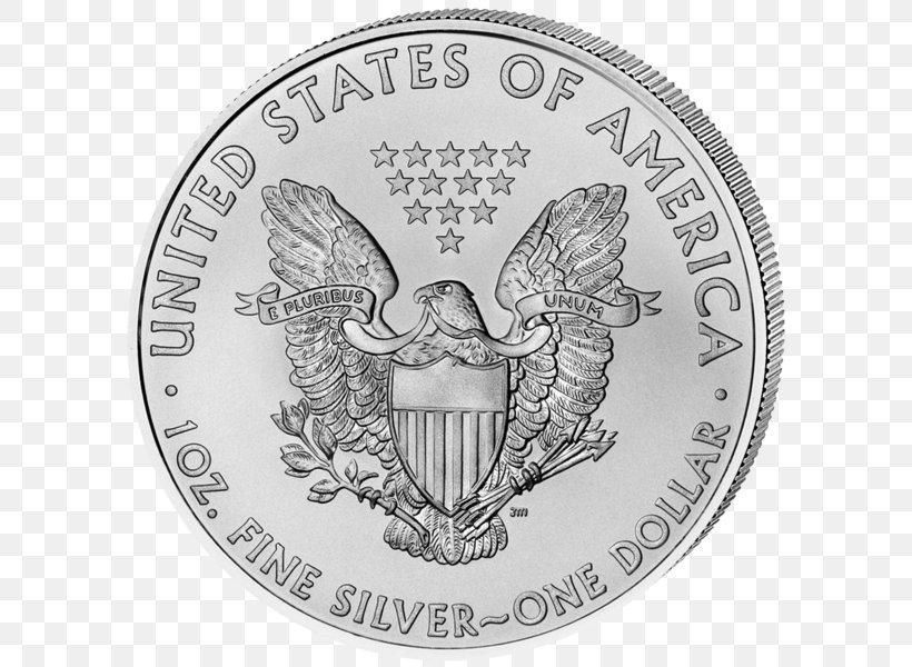 American Silver Eagle Proof Coinage United States Mint, PNG, 604x600px, American Silver Eagle, American Buffalo, Black And White, Bullion, Canadian Silver Maple Leaf Download Free