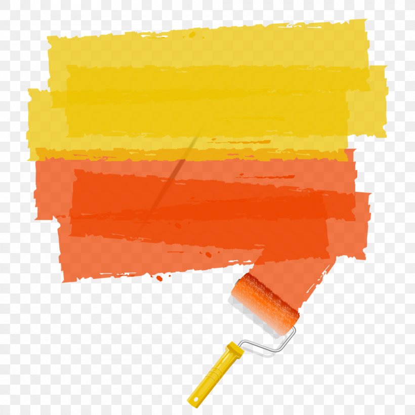 Vector Graphics Paint Brushes Painting Clip Art Illustration, PNG, 1000x1000px, Paint Brushes, Orange, Paint, Paint Roller, Painting Download Free