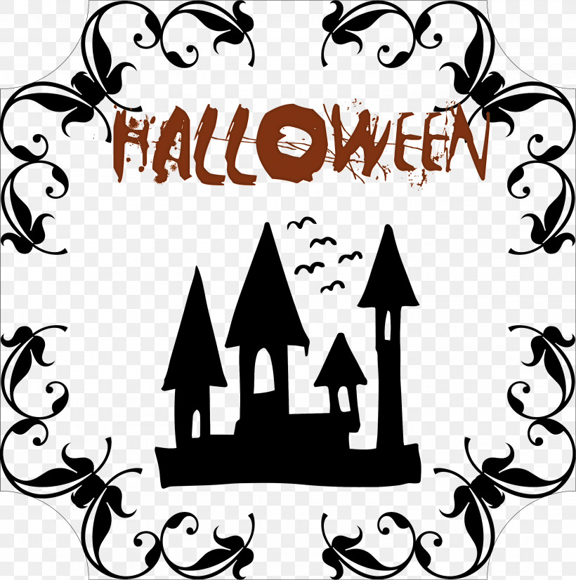Happy Halloween, PNG, 2976x3000px, Happy Halloween, Labelm, Line Art, Logo, Sign Download Free