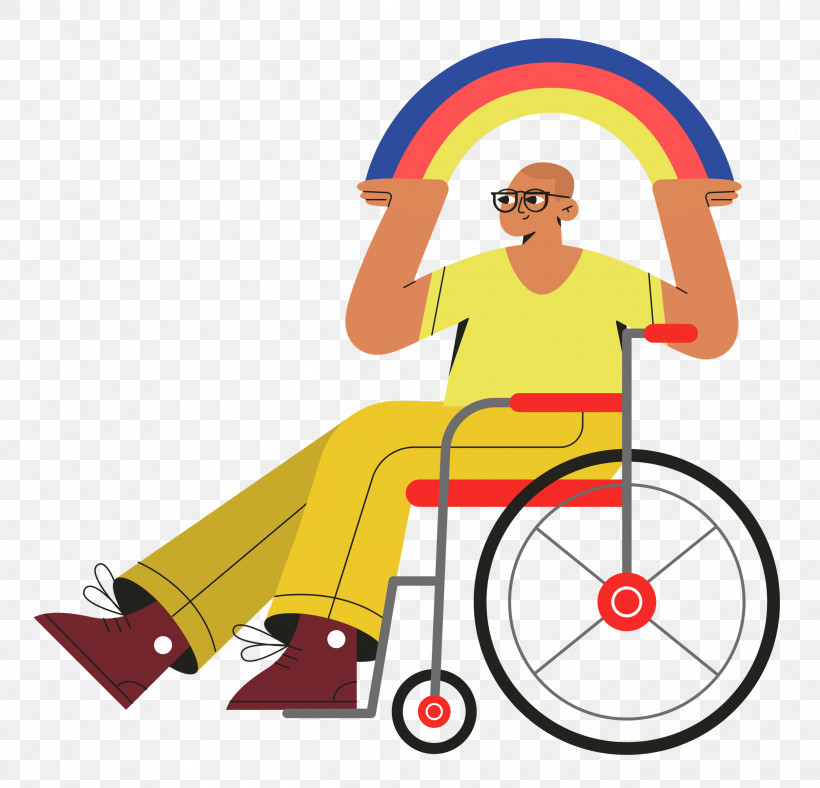 Sitting On Wheelchair Wheelchair Sitting, PNG, 2500x2404px, Wheelchair, Behavior, Cartoon, Fashion, Human Download Free