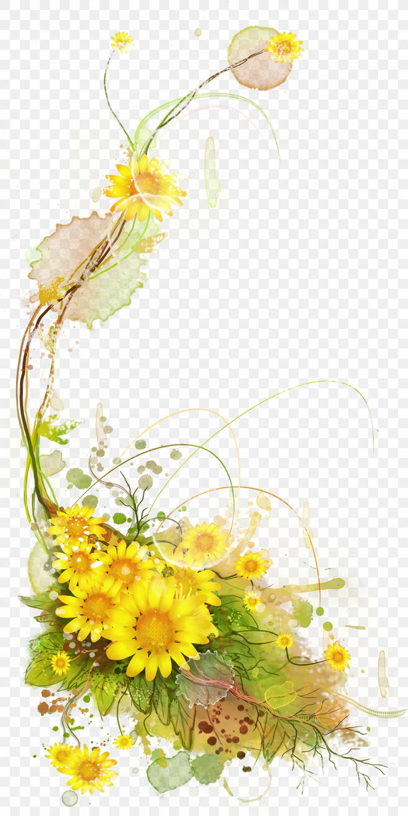 Common Sunflower, PNG, 1000x1999px, Flower, Art, Branch, Cut Flowers, Daisy Download Free