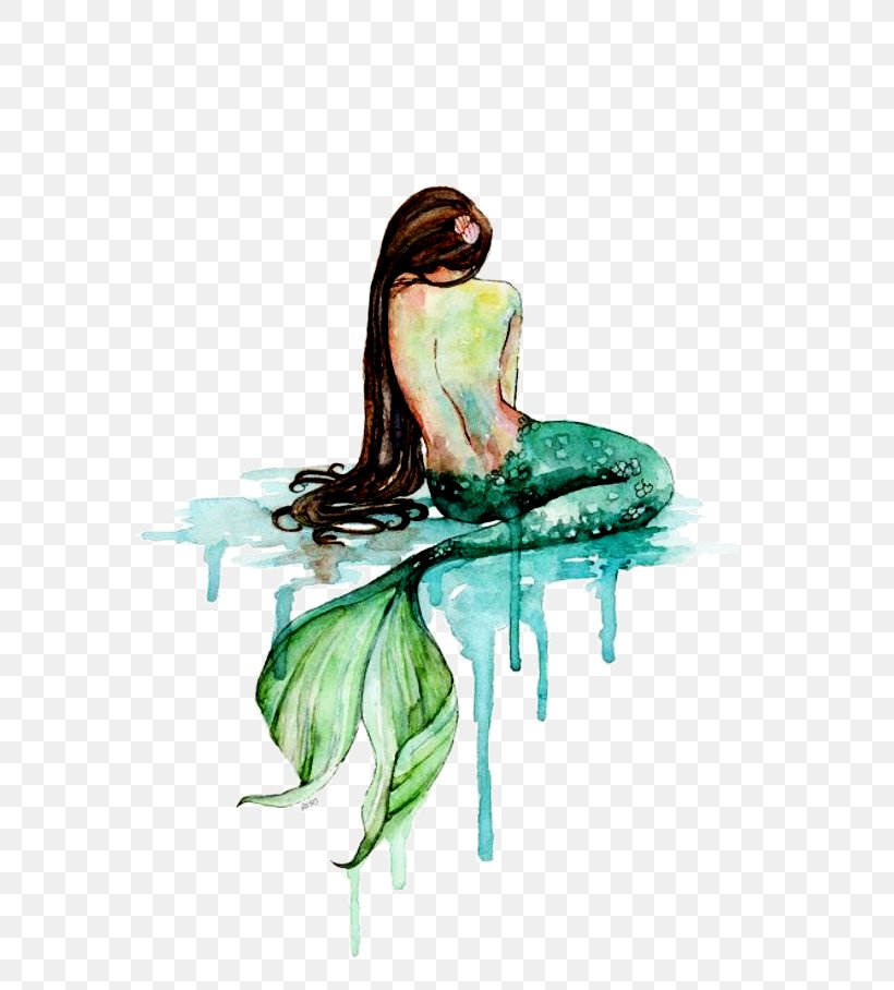 Mermaid Watercolor Painting Art, PNG, 700x908px, Watercolor, Cartoon, Flower, Frame, Heart Download Free