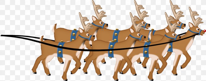 Santa Claus's Reindeer Christmas Candy Cane Advent, PNG, 1000x395px, Reindeer, Advent, Animaatio, Antler, Ascension Of Jesus Download Free