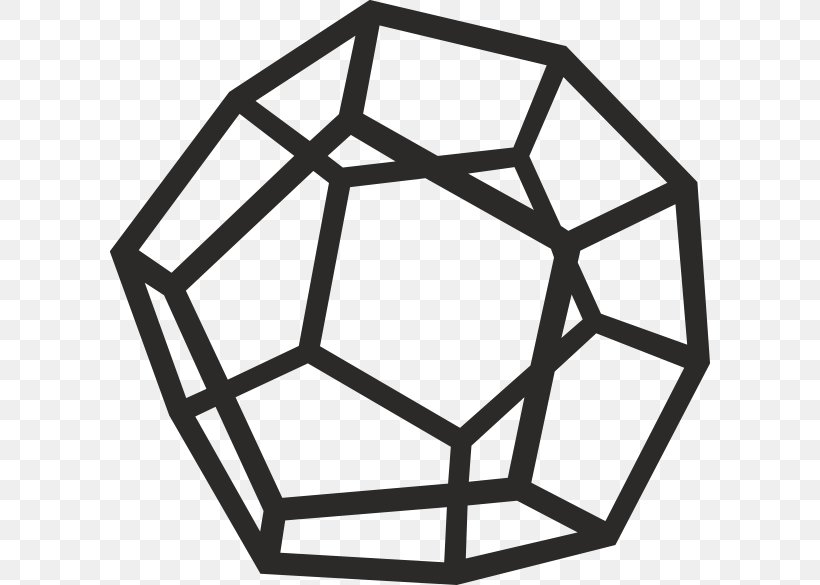 Dodecahedron Clip Art, PNG, 600x585px, Dodecahedron, Area, Black And White, Face, Hexagon Download Free