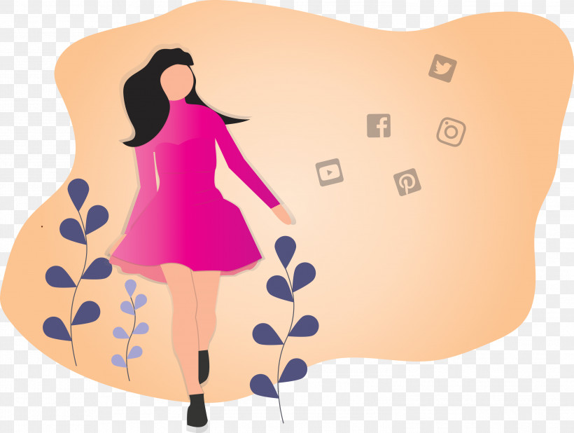 Girl Social Media, PNG, 2999x2263px, Girl, Cartoon, Gesture, Social Media Download Free