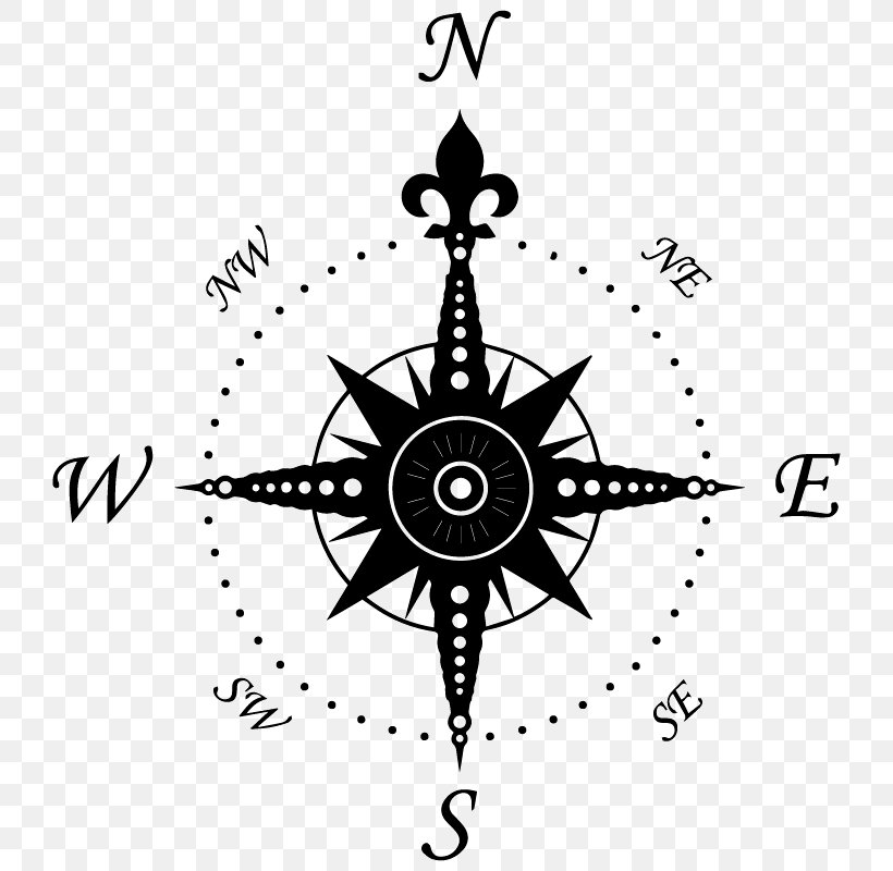 North Compass Rose Symbol Vector Graphics, PNG, 800x800px, North, Black, Black And White, Cardinal Direction, Cartography Download Free