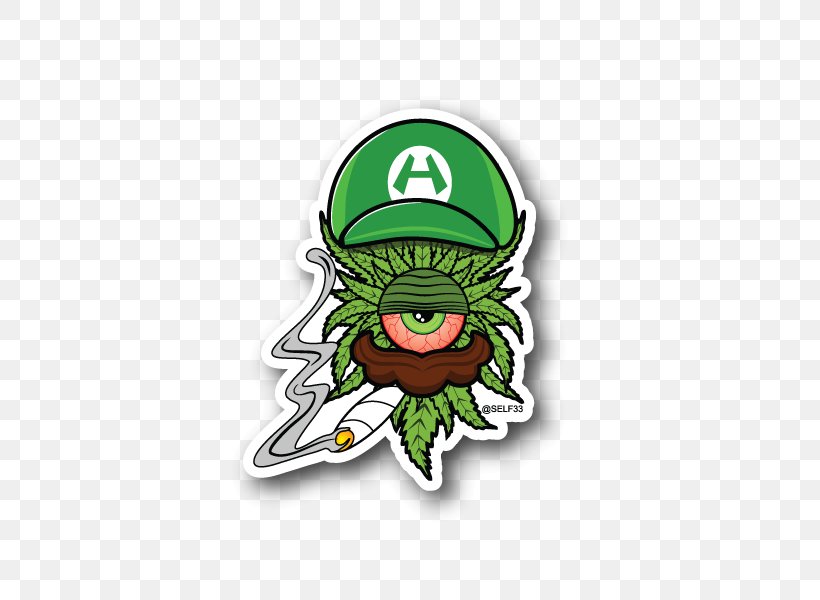 Sticker Wall Decal Cannabis Luigi, PNG, 600x600px, Sticker, Bong, Bumper Sticker, Cannabis, Cannabis Smoking Download Free